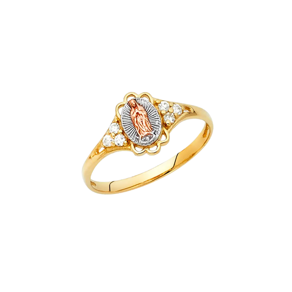 Guadalupe with CZ Ring - 14k Tri Color Gold