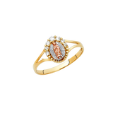 Guadalupe with CZ Ring - 14k Tri Color Gold