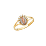 Guadalupe with CZ Ring - 14k Tri Color Gold