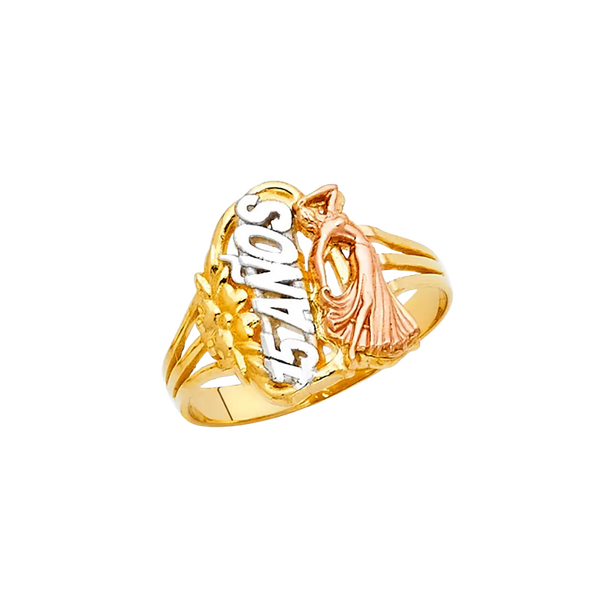 Quince Anos Ring - 14k Tri Color Gold