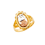 Quince Anos Ring - 14k Tri Color Gold