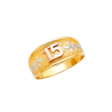 Quince Anos Ring - 14k Tri Color Gold