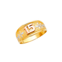 Quince Anos Ring - 14k Tri Color Gold