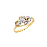 Quince Anos Ring - 14k Tri Color Gold