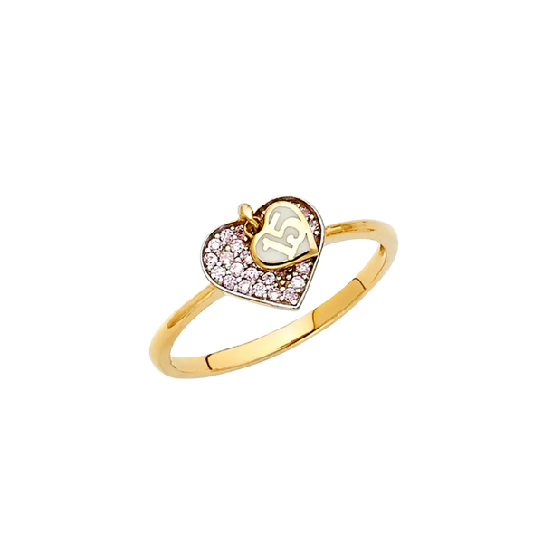 Quince Anos Ring - 14k Two Tone Gold