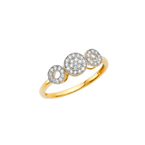 Circle CZ Ring - 14k Two Tone Gold