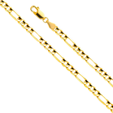 Figaro Concave Light Chain - 14k Yellow Gold 4.6mm