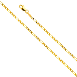 Figaro Concave Light Chain - 14k Yellow Gold 2.2mm