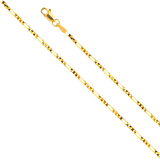 Figaro Concave Light Chain - 14k Yellow Gold 1.9mm