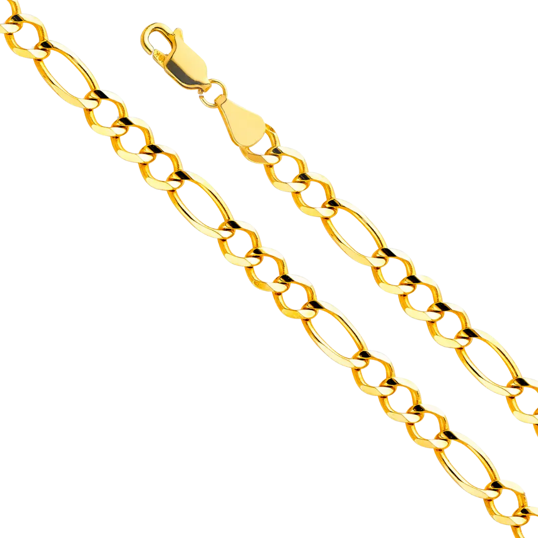 Figaro Open Light Chain - 14k Yellow Gold 5.6mm