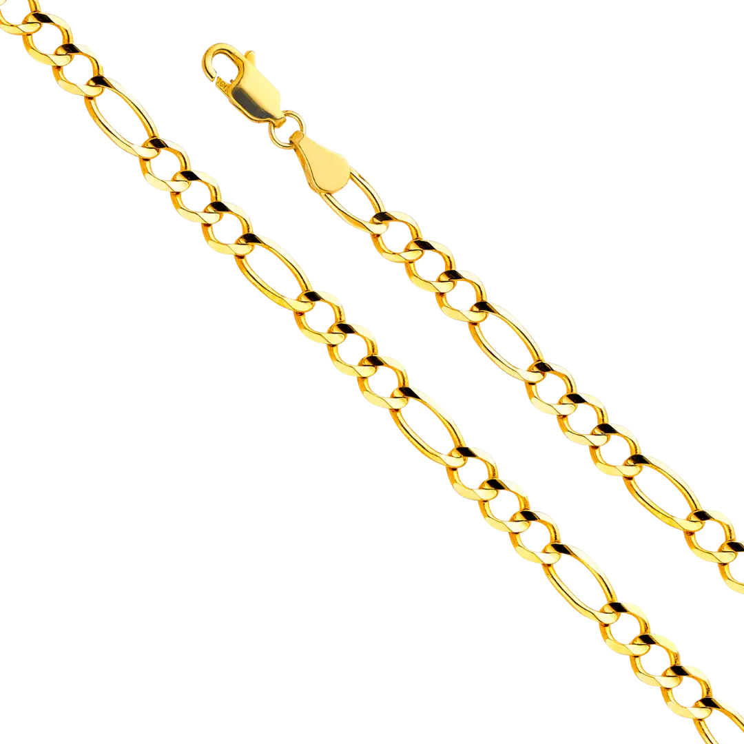 Figaro Open Light Chain - 14k Yellow Gold 4.7mm