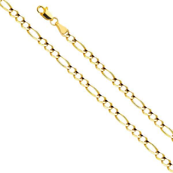 Figaro Open Light Chain - 14k Yellow Gold 3.9mm